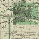 Vintage Map of Cass County, Indiana 1876