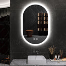 40X24 Inch Bathroom Mirror with Lights, Anti Fog Dimmable LED Mirror for Wall Touch Control, Frameless Oval Smart Vanity Mirror Vertical Hanging