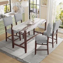 5 Piece Counter Height Dining Set With 4 Upholstered Chairs by HouseOfZazla