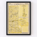 Vintage Map of Miami County, Indiana 1876