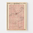 Vintage Map of Huntington County, Indiana 1876