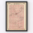 Vintage Map of Huntington County, Indiana 1876