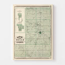 Vintage Map of Wells County, Indiana 1876