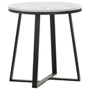 Hugo 3-piece Coffee and End Table Set White Faux Marble