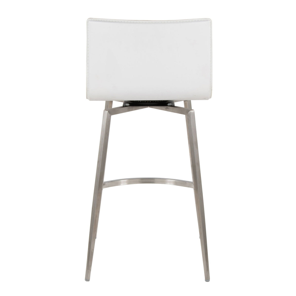Mara - Upholstered Contemporary Fixed Height Counter Stool With Swivel (Set of 2) - White, photo 2 of 5