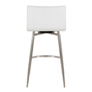 Mara - Upholstered Contemporary Fixed Height Counter Stool With Swivel (Set of 2) - White by HouseOfZazla