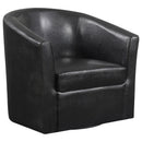 Tournefeuille - Swivel Armchair With Barrel Back Design And Sloping Armrests - Brown by HouseOfZazla