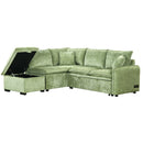 Convertible Sofa Bed Sectional Sofa Sleeper L-Shaped Sofa With A Storage Ottoman, Two Pillows, Two Power Sockets And Two USB Ports For Living Room by HouseOfZazla
