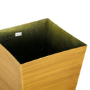 28" Tall Outdoor Planters, Set of 3 Large Taper Planters with Drainage Holes and Plug, Faux Wood Plastic Flower Pots for Outdoor, Indoor, Garden, Patio, Tan