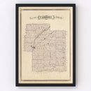 Vintage Map of Carroll County, Indiana 1876