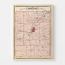 Vintage Map of Tippecanoe County, Indiana 1876