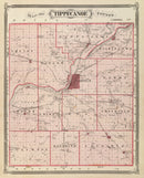 Vintage Map of Tippecanoe County, Indiana 1876
