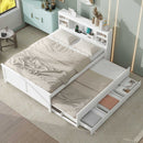 Platform Bed With Storage Headboard, USB, Trundle And 3 Drawers