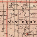 Vintage Map of Fountain County, Indiana 1876