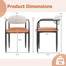 Modern Dining Chairs Set of 2 with Padded Seat and Curved Back