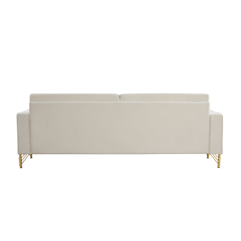 85.44" Modern Velvet Couch with Gold Legs,Upholstered Sofa for Living Room