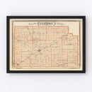 Vintage Map of Clinton County, Indiana 1876