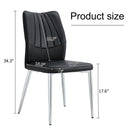 6 black dining chairs. Modern chairs from the Middle Ages. Made of PU material cushion and silver metal legs. Suitable for restaurants and living rooms