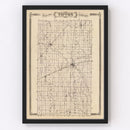 Vintage Map of Tipton County, Indiana 1876