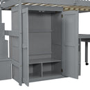 Loft Bed With Stairs, Bookshelf, Drawers, Desk & Wardrobe, Space Saving Multifunctional Furniture by HouseOfZazla