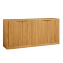 Fluted Sideboard Cabinet with 4-6 Doors and Wood-Grain Top