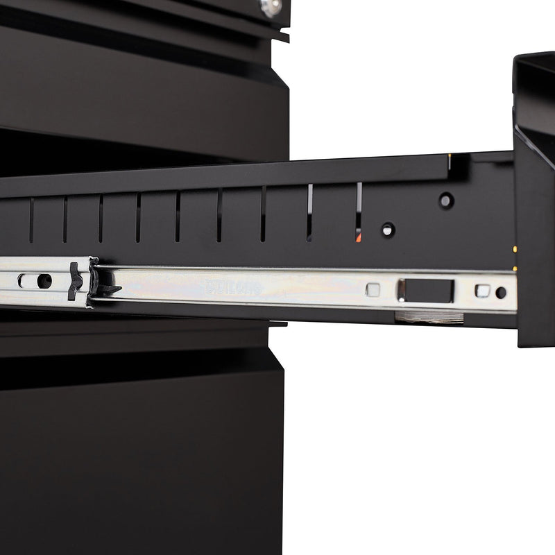 3-Drawer Mobile File Cabinet with Lock, Office Storage Filing Cabinet for Legal/Letter Size, Pre-Assembled Metal File Cabinet Except Wheels Under Desk (Black)