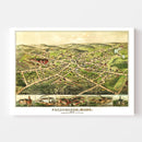 Vintage Map of Foxborough, Massachusetts 1879