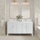 James Martin Myrrin 60" Double Bathroom Vanity, Bright White