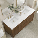 James Martin Myrrin 60" Double Bathroom Vanity, Mid-Century Walnut