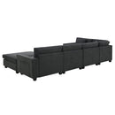 U Shaped Sectional Sofa 6 Seat Couch Set With Oversized Ottoman, Hidden Armrest Storage And Cup Holders USB Charging Ports Wide Seat Sofa by HouseOfZazla