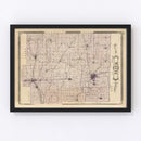 Vintage Map of Wayne County, Indiana 1876