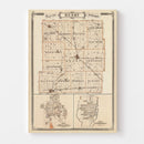 Vintage Map of Henry County, Indiana 1876