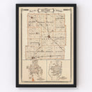 Vintage Map of Henry County, Indiana 1876