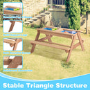 3-In-1 Kids Outdoor Wooden Picnic Table With Umbrella, Convertible Sand & Water, ASTM & CPSIA Certification by Unique Piece Furniture