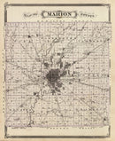 Vintage Map of Marion County, Indiana 1876