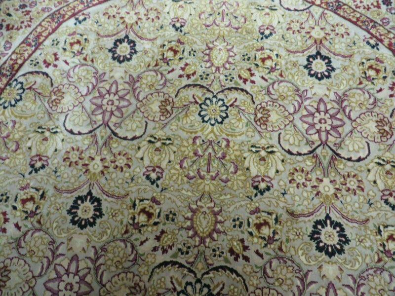 6' Handmade Fine Indian Wool Rug Carpet Round Silk Accent Beauty