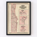 Vintage Map of Vermillion County, Indiana 1876