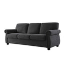 Soft Sofa, Upholstered 3 Seater Couch With High Density Foam, Loose Back Cushions And Turned Legs by Unique Piece Furniture
