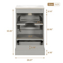Bathroom Vanity With Sink, Soft Close Door, Adjustable U-Shaped Shelf