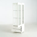 Modern Upholstered Glass Display Cabinet With Adjustable LED Light - White by HouseOfZazla