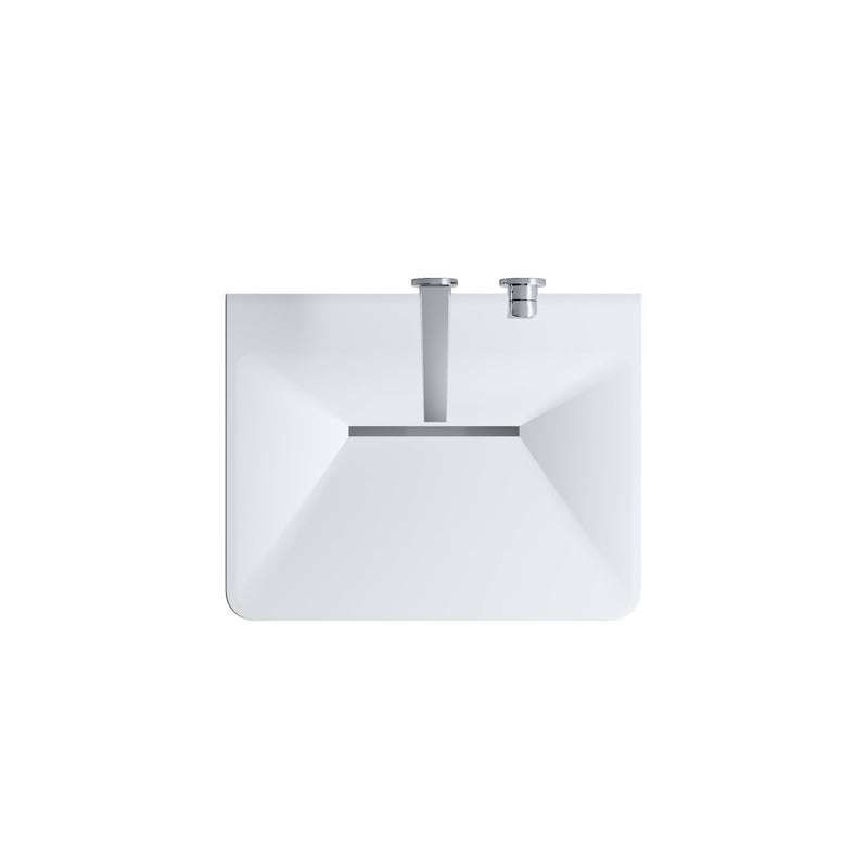 Modern Wall-Mounted Solid Surface Pedestal Sink, photo 7 of 10