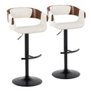 Elisa - Mid Century Modern Adjustable Barstool With Swivel & Rounded T Footrest (Set of 2) by HouseOfZazla