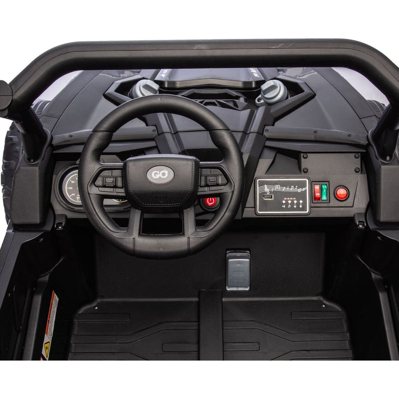 24V Two-Seater Kids Ride On UTV W/Parents Remote Control,Four-Wheel Suspension,Slow Start,Large wheel design,Anti-collision bar,Storage space,Music,USB,Bluetooth,Volume control,LED lights for Kids 3+.