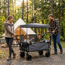 Folding Wagon Cart with Bench Seat & Canopy, 500lbs Capacity