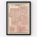 Vintage Map of Morgan County, Indiana 1876