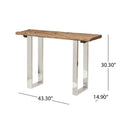 Rustic Glam Console Table With Reclaimed Wood And Iron Frame - Natural by HouseOfZazla