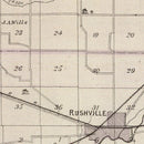Vintage Map of Rush County, Indiana 1876