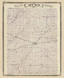 Vintage Map of Rush County, Indiana 1876