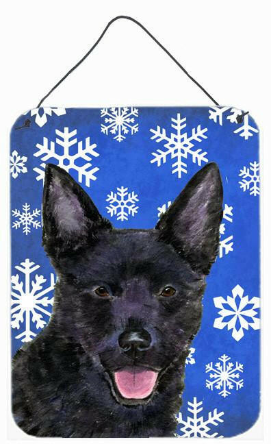 Australian Kelpie Winter Snowflakes Holiday Wall or Door Hanging Prints