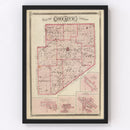Vintage Map of Decatur County, Indiana 1876